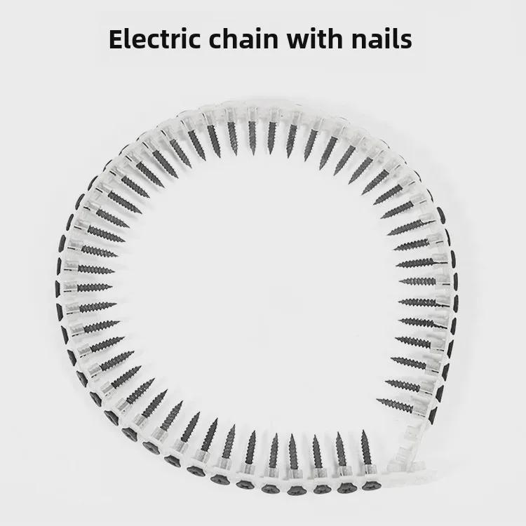 Цепь саморезов с автоматической подачей для деревообработки и гипсокартона