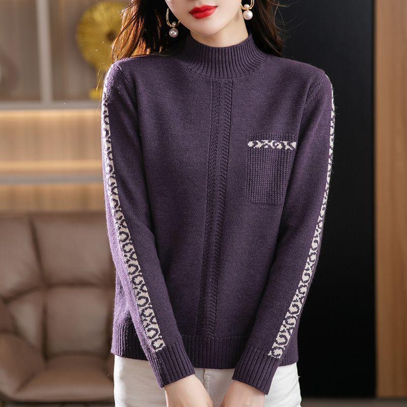 Модный шерстяной свитер, базовый кашемировый женский трикотаж, пуловер, водолазка с длинным рукавом, осенне-зимняя одежда, топы