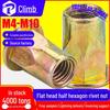Color Zinc Semi-Hexagonal Flat Round Head Rivet Nut (M5/M6/M8)