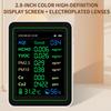 Новый многофункциональный измеритель качества воздуха 12 в 1 CO CO2 HCHO TVOC PM2.5 PM10 Датчик температуры и влажности с цифровым дисплеем Портативный детектор для дома