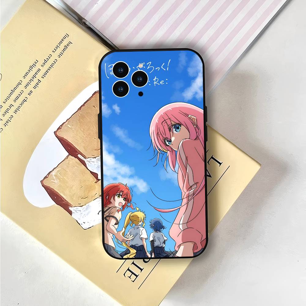 АНIME B-Bocchi The Rock-l Для IPhone 13,17,11,12,16,14,15,Plus,Pro Max Мягкий силиконовый черный чехол для телефона