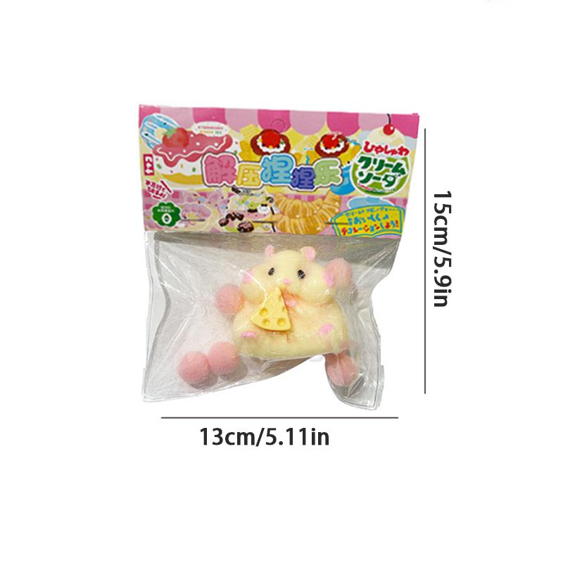 Japan Original Capsule Toys Cute Kawaii Fatty Milky Soft Hamster Flocking Plush Dolls Squeeze Stress Relief Toys