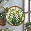 Stained Glass Flower Hanging Decoration Living Room Wall Window Hanging Floral Plants Ornament
