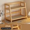 2 Layer Countertop Organizer Multipurpose Bamboo Storage Shelf Retro Kitchen Rack
