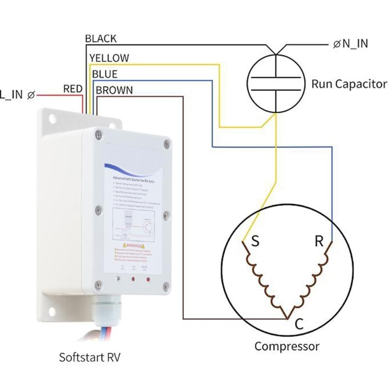 Комплект плавного пуска для кондиционера RVs, трейлеров, кемперов. Обеспечивает легкий запуск кондиционера от небольшого генератора.