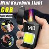 Rechargeable Type-C Interface Waterproof M8 Mini Flashlight Double Arc 2-in-1 COB Work Light Outdoor Strong Light