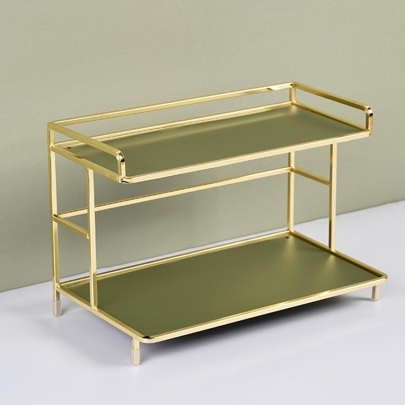 2 Tier Storage Holder Countertop Stand Organizer Household Organization for Home Bedroom Dormitory Cosmetics