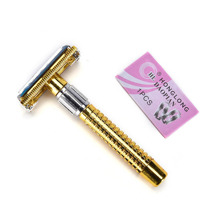 1Pc Traditional Style Safety Razor With Blade Provides Very Close Shave