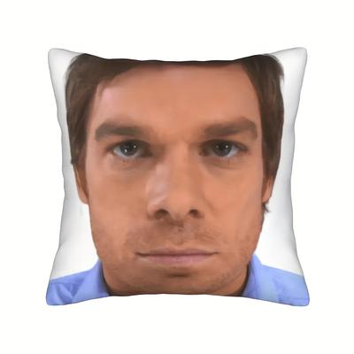 1Pc Of Dexter For Morgan Printed Pillowcase Zipper Closure Machine Washable Polyester Suitable For Living Room And Bedroom Decor
