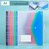 6 Pcs New PP Binder Folders A4 Clear Binder Pocket 6 Colors Envelopes Label Loose-Leaf School Files