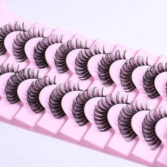 10 Pairs False Eyelashes Russian Strip Lashes Extension Faux Cils Naturel Eyelash Extension D Curl Strip Lashes Makeup Beauty Magnetic Eyelashes