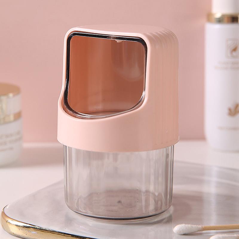 Прозрачная коробка для хранения ватных палочек, вращающаяся, с крышкой, пыленепроницаемая, настольная коробка для хранения ватных палочек, пластиковая банка для хранения зубочисток