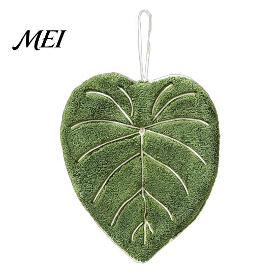 Kitchen Hanging Hand Towel Leaf Shape Towel, Soft Absorbent with Loop, Quick Dry Cute Maple Ginkgo Design for Bathroom Drying Loop