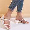 Women Chunky Slippers Mid Heels Slingback Shoes Sexy Ladies Sandals Summer New Trend Casual Flip -Flops Pumps Women Slides