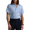 Polo SS26 Льняная дышащая повседневная рубашка с коротким рукавом, вышитый логотип, классическое издание, мужские рубашки 710753932-001