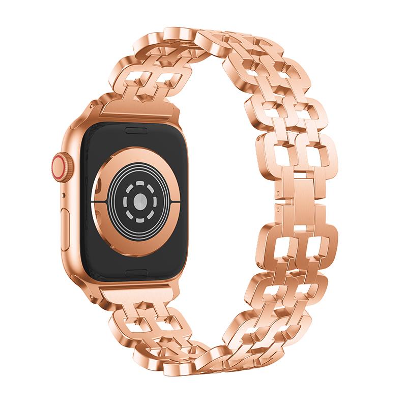 Роскошный ремешок для Apple Watch Band 38 мм, 40 мм, 41 мм, 42 мм, 44 мм, 45 мм, 49 мм, женский стальной ремешок iWatch Series 8/7/6/5/4/3/2/1/SE, металлический браслет