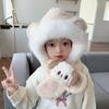 Kids Hat And Scarf Set Winter Plush Ear Flap Hat with Scarf