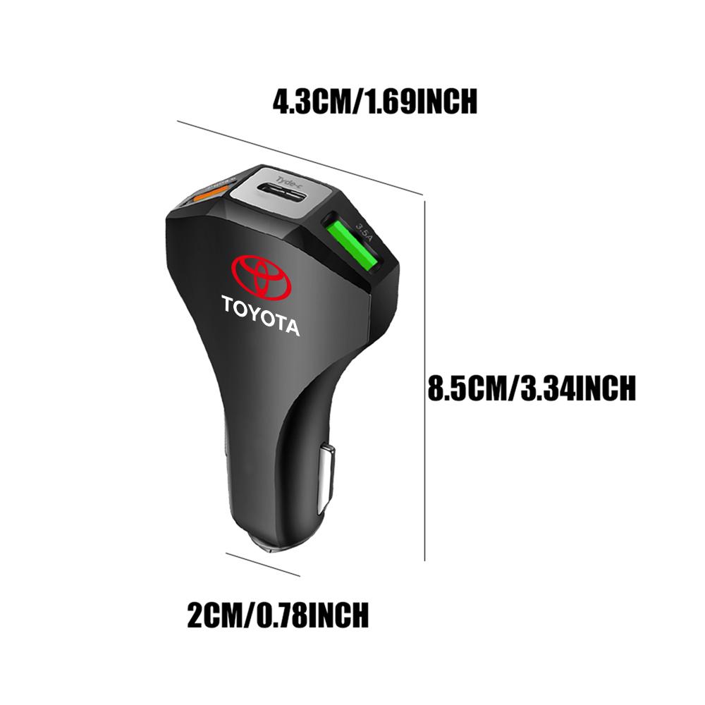 OZMR2 Car Charger Dual Port Type C PD25W Fast Charging Adapter QC 3.0 For Toyota Avalon Mirai Avensis Prado Hilux VVT-I 4WD Corolla