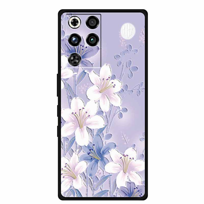 Чехол для ZTE Nubia RedMagic 11 Pro 5G, 3D тиснение, цветы, рельефный, мягкая черная силиконовая задняя крышка, для ZTE Nubia RedMagic 11Pro, Funda