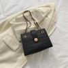 Fashionable Vintage Pattern Chain Shoulder Bag Versatile Pu Leather Crossbody Bag