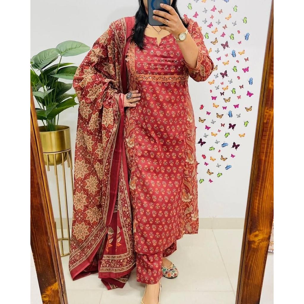 Индийский женский дизайнерский комплект для вечеринок: топ-туника-курти, брюки, дупатта, сальвар-камиз SC-2331