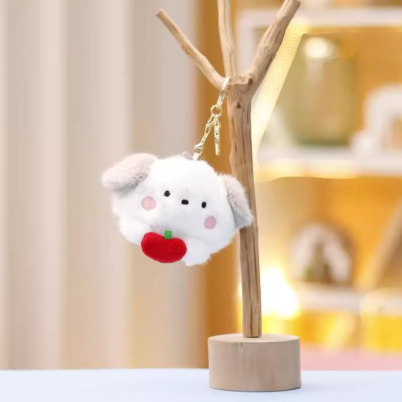 Rabbit Panda Keychain Cute Cartoon Girl Backpack Decorative Pendant Plush Doll