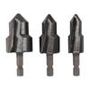 Набор из 3 шт. Зенковка Сверло 1/4 дюйма Шестигранный хвостовик Сплав вольфрамовой стали Зенковка Инструмент для снятия фаски