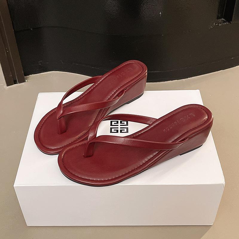 Slope Heel Fashion Clip on Cool Slippers Женские шлепанцы Тапочки на высоком каблуке