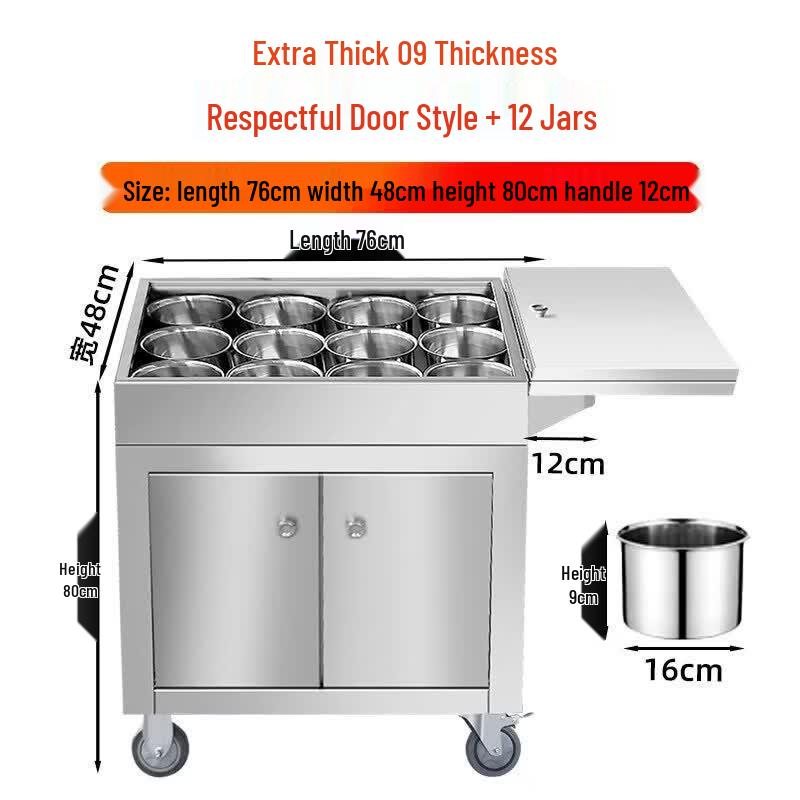 Commercial Stainless Steel Seasoning Cart