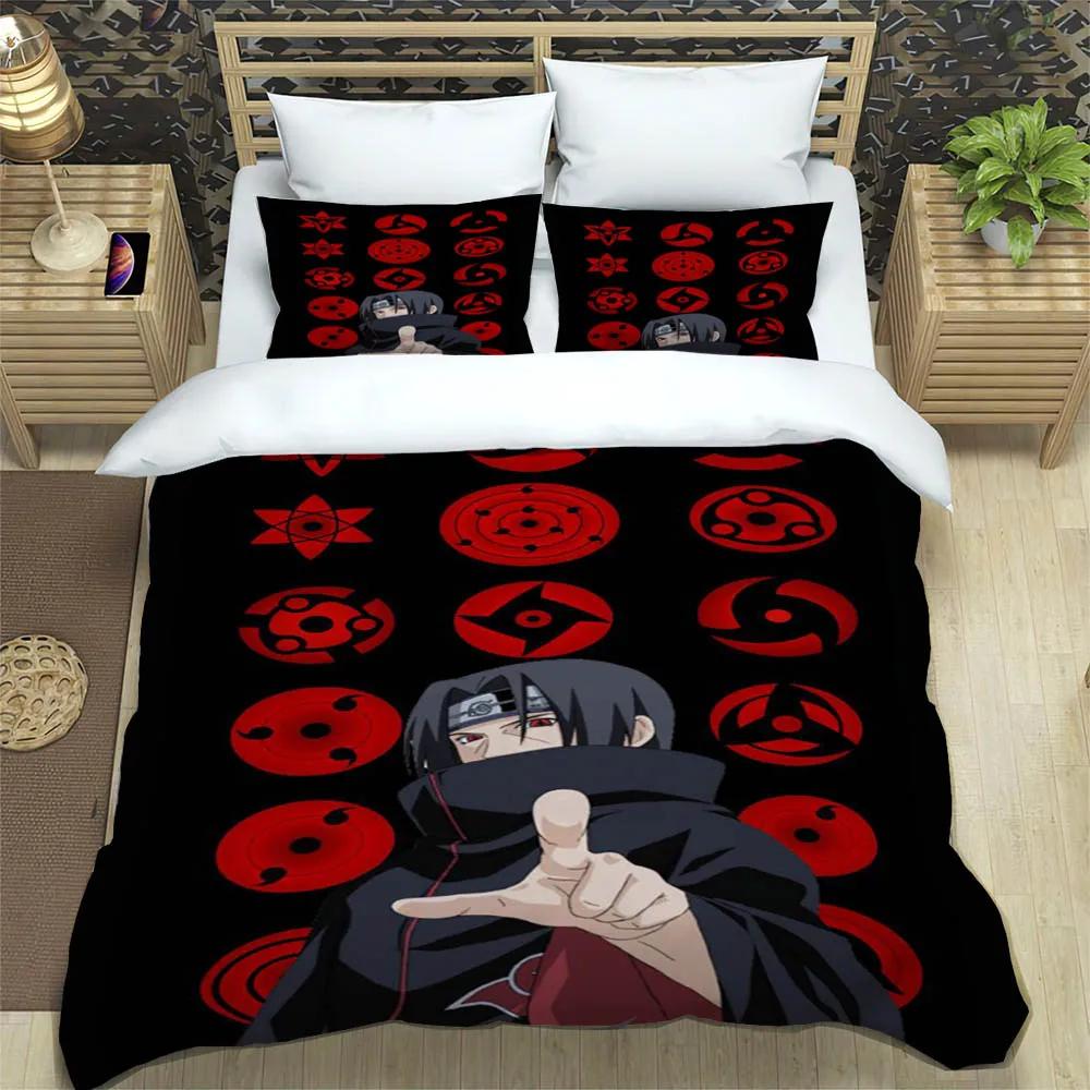 Мультяшные N-Наруто Комплекты постельного белья Изысканный Набор постельных принадлежностей Пододеяльник Комплект одеяла Комплект постельного белья Роскошный Подарок на день рождения