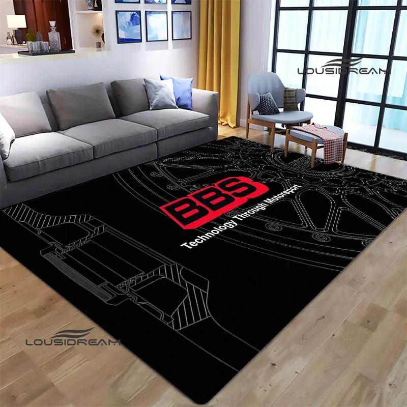 3D BBS гонщик Ретро печатный ковер Нескользящий ковер Декор спальни Декор гостиной Напольный коврик для ванной комнаты Подарок на день рождения