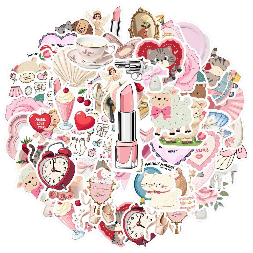 35pcs-50pcs Fantasy Ballerina Stickers Vintage Cute Animals Stationery Stickers Stickers For DIY Phone Guitar Laptop