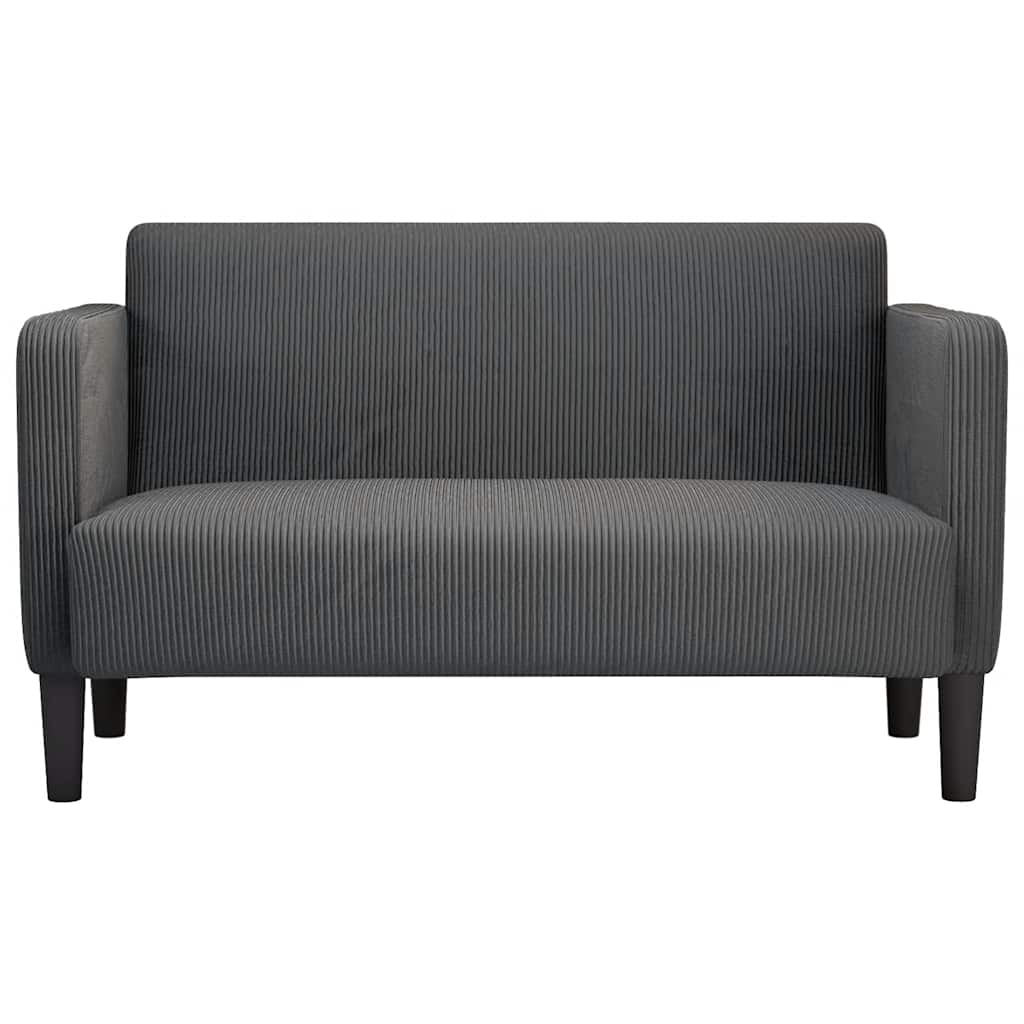 Two Seater Sofa Dark Gray 109 cm Cord Fabric