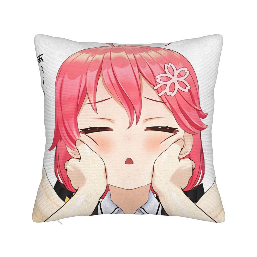 Hot Girl Kawaii Sakura Miko Pillow Cover  Comfy Cushion Cover Morden Pillow Case For Sofa Bedroom Home Decor