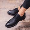 Summer Men's Business Leather Shoes Men's Black Casual Fashion Dress Breathable Trendy Shoes Leather Shoes Men's Shoes