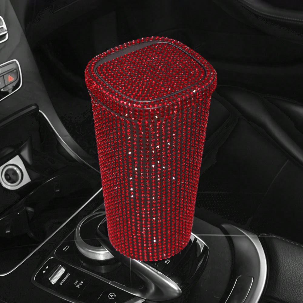 1 шт. Автомобильный ящик для хранения, алмазный кристалл, автомобильное ведро, ящик для хранения мелочей, автомобильный мусорный бак Mlini, центральное управление, держатель для стакана воды, коробки