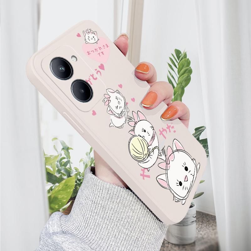 Милый чехол для телефона с милыми кошками для iPhone 15, 14, 13, 12, 11, Samsung Galaxy S23 S22 A52 A52S, мягкие квадратные жидкие силиконовые чехлы с полной защитой