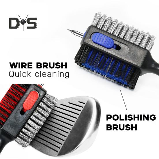 Щетка для чистки клюшек для гольфа Инструмент для чистки клюшек для гольфа с магнитным выдвижным карабином Легкие аксессуары для гольфа для мужчин Спорт на открытом воздухе