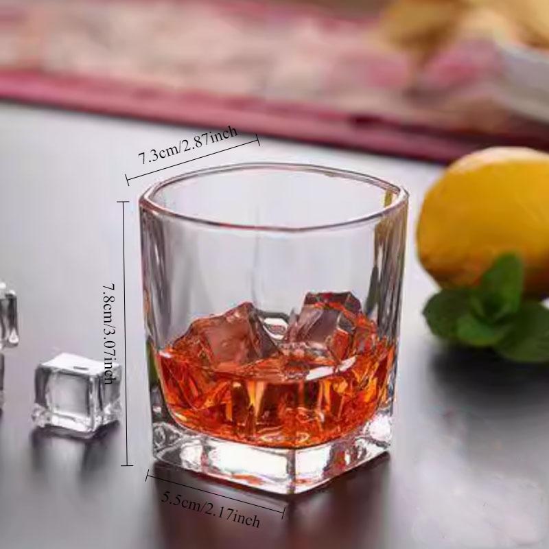 2pcs Daily Glass Cups Square Cups Beer and Spirits Cups Water Cups Milk Tea Cups Whisky Cups Restaurants Bars Tea Cup Beer Mug