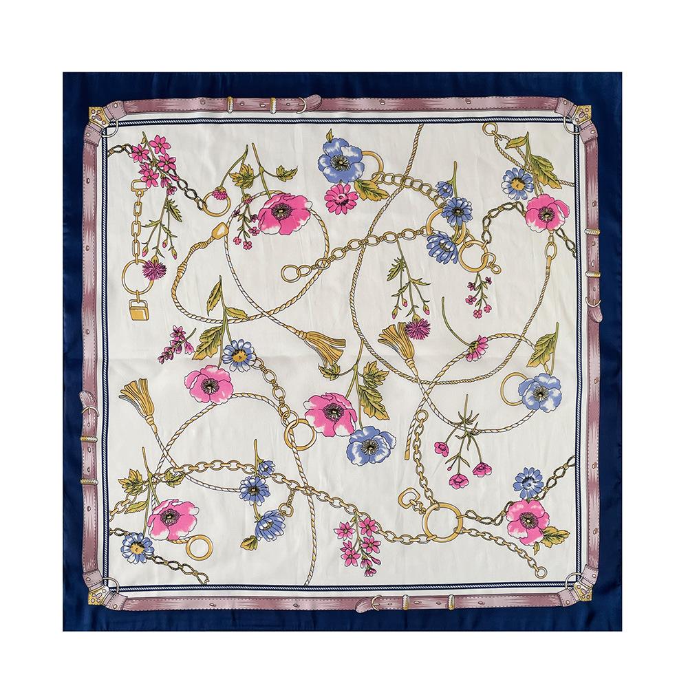 Korean version of simple 71 * 71 spring and summer small square scarf silk scarf female imitation silk square scarf temperament versatile silk scar