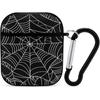 Halloween Spider Black and White Spiderweb Compatible with Airpods 1 & 2 Case Cover with Keychain Headphone Cover Unisex Shockproof Protective