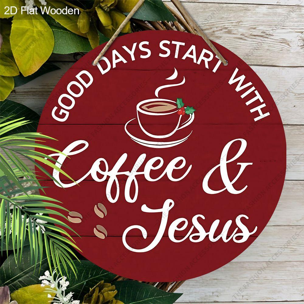 2D Flat Hanging Decorative Signs, Interior Wall or Door Decoration, Garden Decoration, Coffee Patterns, Interesting Gifts for Family and Friends