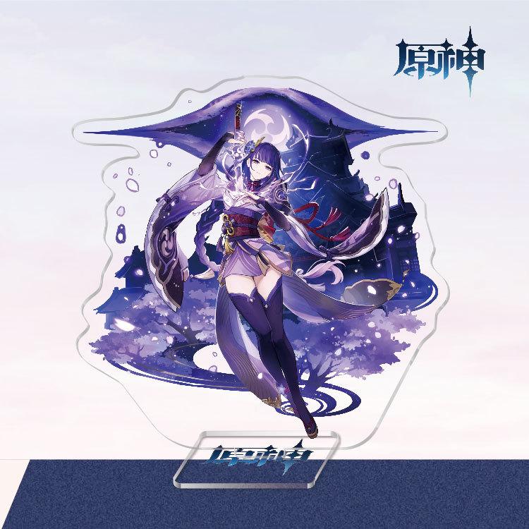 Game Anime Genshin Impact General Raiden Acrylic Cosplay Character Stand Acrylic Figure Stand Painted Desk Decor Ornament Gift