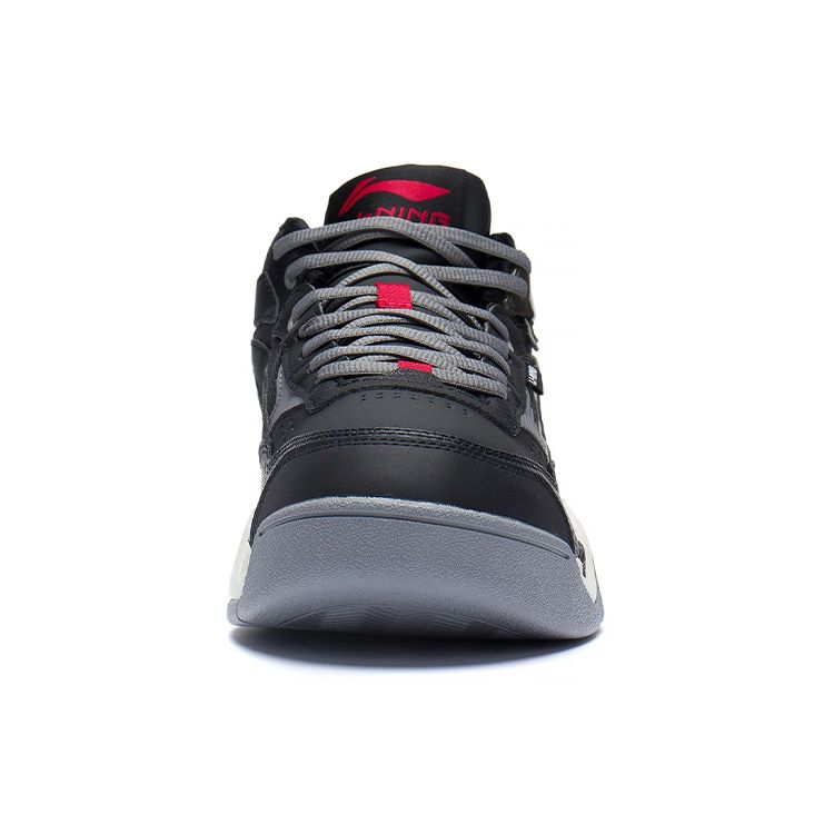 Li Ning Ln Bbs нескользящие износостойкие легкие спортивные повседневные туфли средней высоты мужские кроссовки черные серые AGCS319-3
