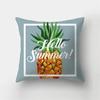 45x45cm Sea Blue Alphabet Pillowcase Pineapple Leaf Plant  Sofa Office Seat Car Cushion Cover Home Decor