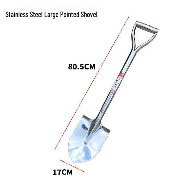 Садовая лопата из нержавеющей стали с деревянной ручкой - Малая, острая лопата для снега, почвы, посадки деревьев и цветов