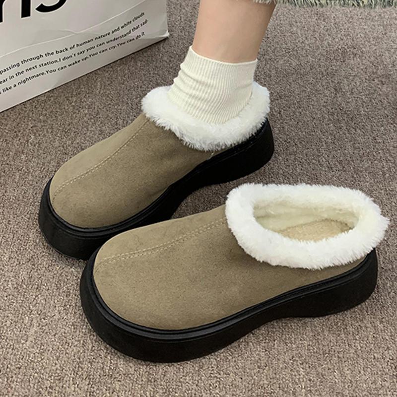 Меховые балетки на платформе женские замшевые зимние ботильоны теплая обувь 2025 зимние новые короткие плюшевые спортивные ботинки челси повседневные кроссовки Botas