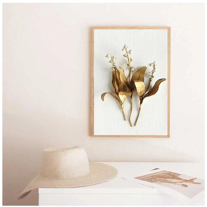 Gold Leaf Posters And Prints Cuadros Wall Art Pictures For Living Room Home Decoration Unframed Abstract Canvas Paintings