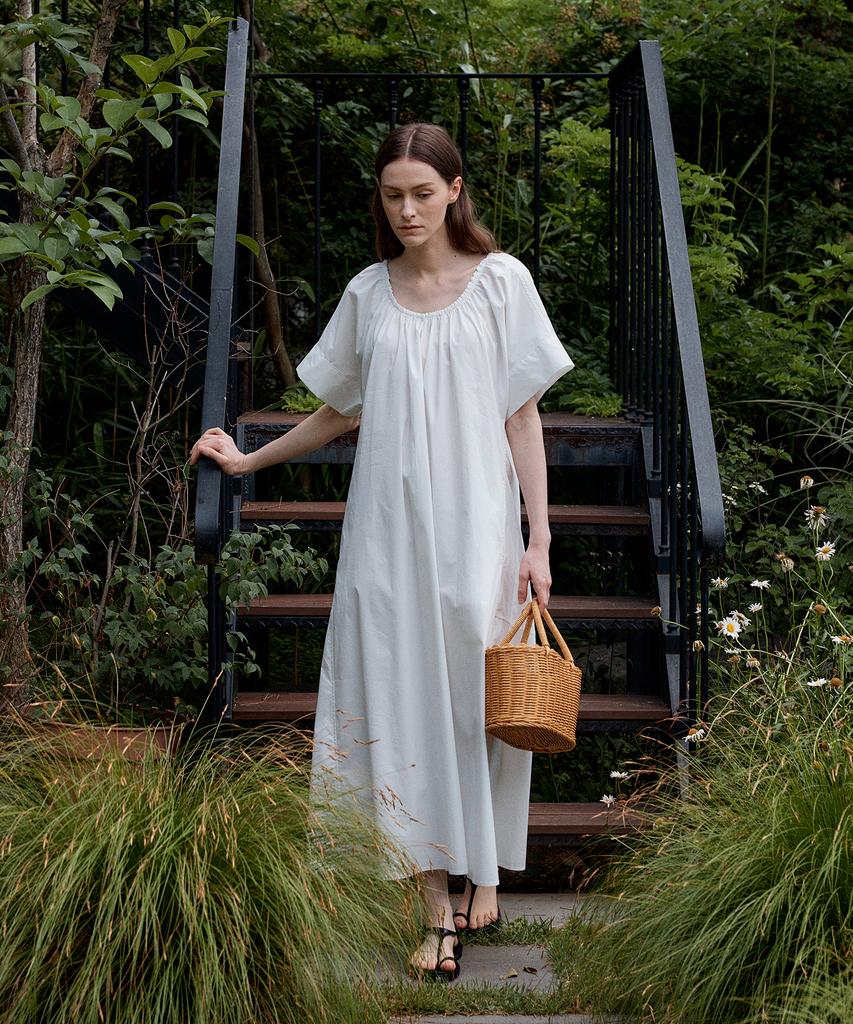 The Ello Soft System Off-Shoulder Flare Dress (Ivory)