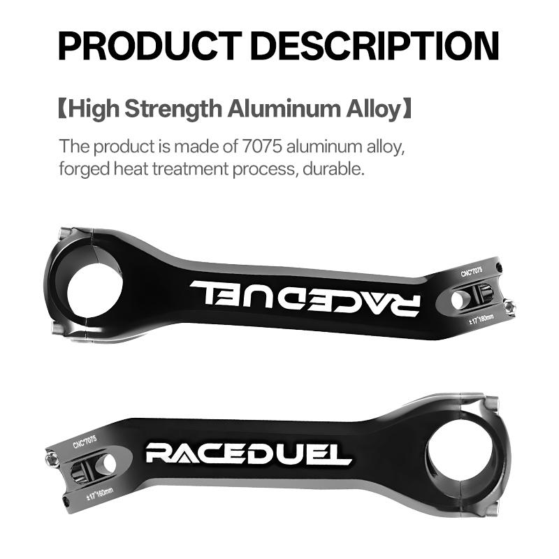 RACEDUEL Длинный вынос руля для велосипеда из алюминия 7075 CNC, 6/17 градусов, для горного велосипеда, шоссейного велосипеда, 160/170/180 мм для TT-триатлона